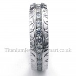 Titanium Round Ring with White Zircon