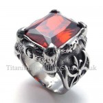 Titanium Ring with Red Zircon