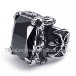 Titanium Black Zircon Ring