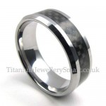 Mens Tungsten Black Carbon Ring