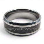 Mens Tungsten Black Carbon Ring