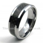 Mens Tungsten Black Carbon Ring