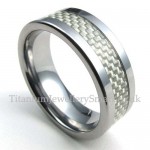 Mens Tungsten Carbon Ring