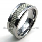 Mens Tungsten Carbon Ring