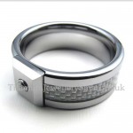 Mens Diamond Tungsten White Fiber Rings