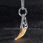 Titanium Wolf's Fang Mens Retro Pendant