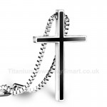 Titanium Mens Cross Rose Gold Pendant