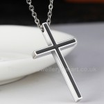 Titanium Mens Cross Rose Gold Pendant