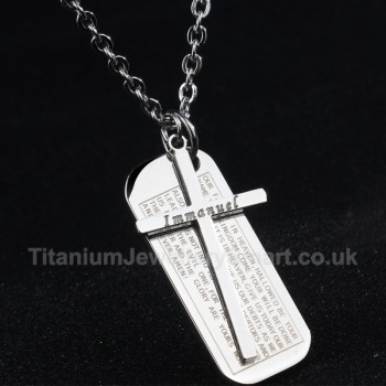 Titanium Retro Cross Mens Pendant