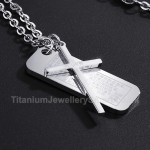 Titanium Retro Cross Mens Pendant