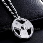 Titanium Dumbbell Mens Pendant