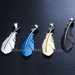 Titanium Feather-shaped Mens Pendant