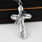 Titanium Imperial Crown Cross Mens Pendant