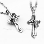 Titanium Imperial Crown Cross Mens Pendant