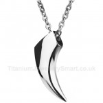 Titanium Wolf's Fang Mens Pendant