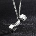 Titanium Dumbbell Mens Pendant