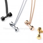 Titanium Dumbbell Mens Pendant