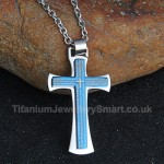 Titanium Black Two Layer Mens Cross Pendant