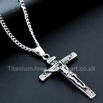 Titanium Retro Cross Mens Pendant