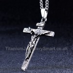 Titanium Retro Cross Mens Pendant