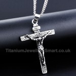 Titanium Retro Cross Mens Pendant