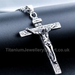 Titanium Retro Cross Mens Pendant