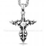 Titanium Retro Cross Mens Pendant