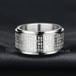 Titanium Rotatable Mens Retro Ring