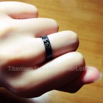 Titanium Black Cross Mens Ring