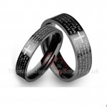 Titanium Black Cross Mens Ring