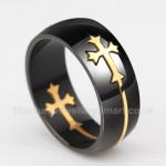 Titanium Mens Cross Retro Ring