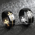 Titanium Mens Cross Retro Ring