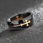 Titanium Mens Cross Retro Ring