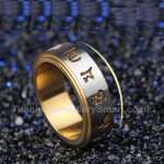 Titanium Rotatable Mens Retro Ring