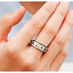 Titanium Rotatable Mens Retro Ring