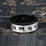 Titanium Rotatable Mens Retro Ring