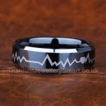 Titanium ECG Mens Black Ring