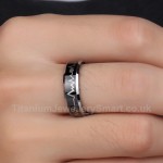 Titanium ECG Mens Black Ring