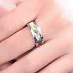 Titanium Mens Ring with Shell