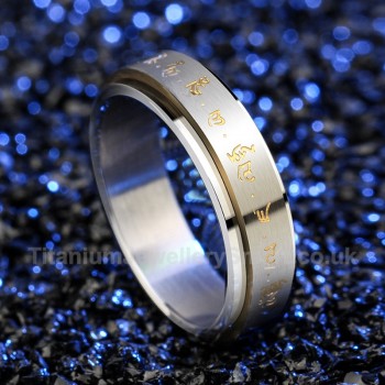 Titanium Mens Rotatable Retro Ring