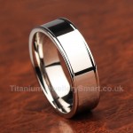 Titanium Concave Mens Ring