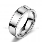 Titanium Concave Mens Ring