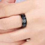 Titanium Mens Black Carbon Fiber Ring