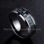 Titanium Mens Black Carbon Fiber Ring