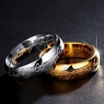 Titanium Golden Mens Ring