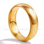 Titanium Golden Mens Ring