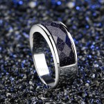 Titanium Mens Ring with Crystal