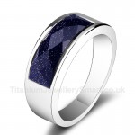 Titanium Mens Ring with Crystal