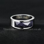 Titanium Mens Ring with Crystal