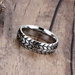 Titanium Mens Retro Ring